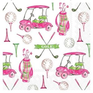 Celebrate the Home Girly Golf Cocktail Beverage Paper Napkins, 20 ct